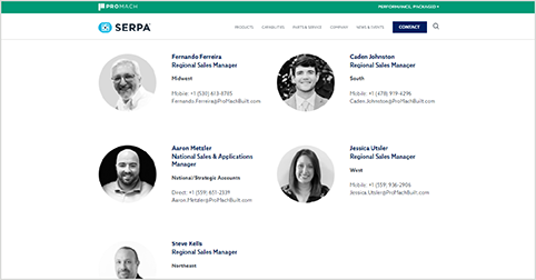 Serpa Website Contact Page