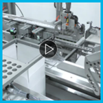 🎥 Video: Serpa P250 Case Packer loading pharmaceutical cartons into corrugated plastic cases