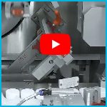 🎥 Video: Serpa P100 horizontal cartoner running pharmaceutical bottles with RF450 leaflet placer